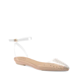 The D'Orsay - Sand Transparent Rhinestone Flat - FINAL SALE