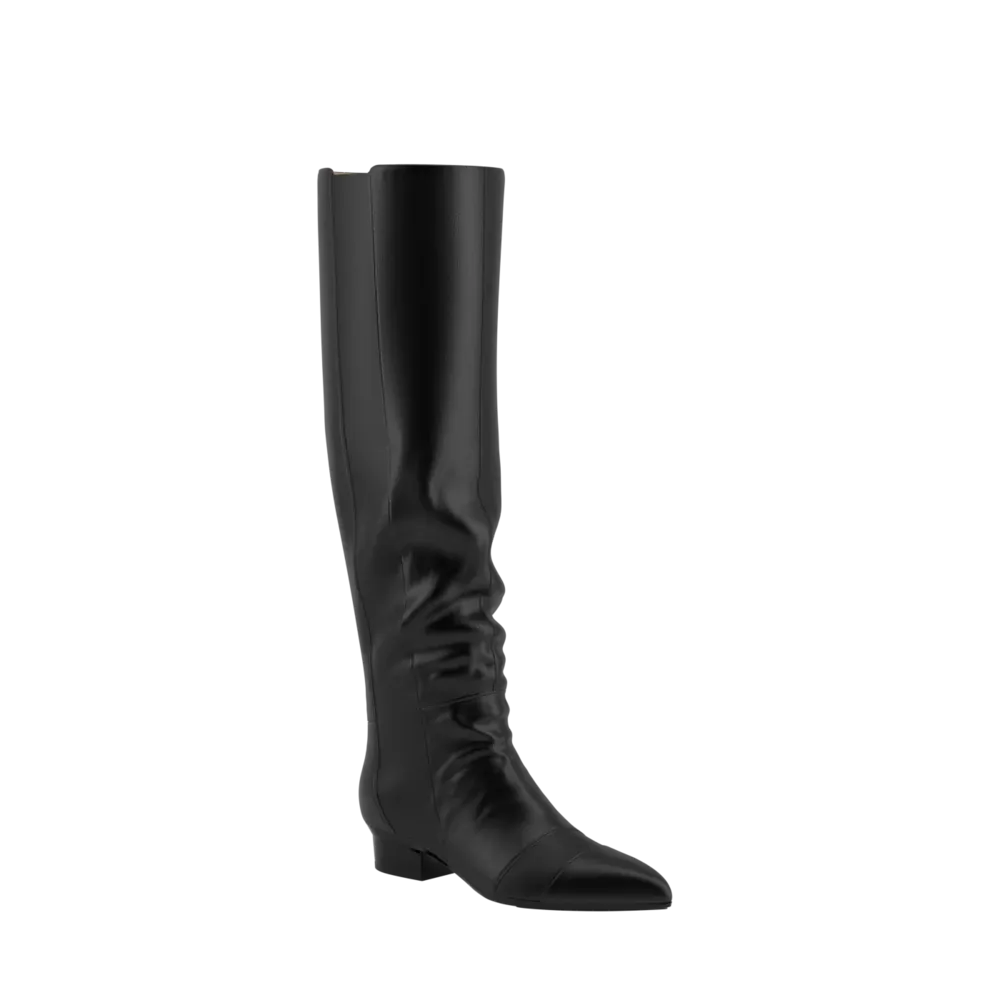 The Knee High Boot Coal Leather - FINAL SALE