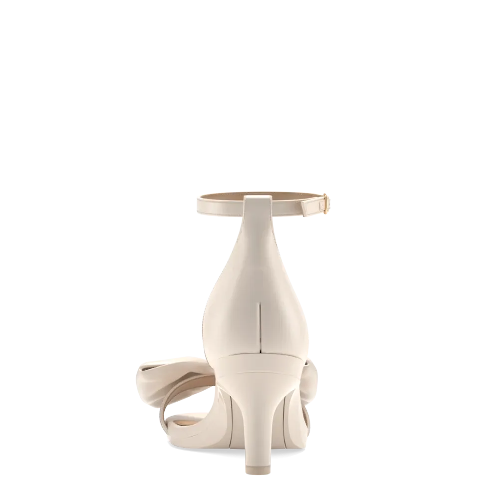 The Pashionista - Ivory Satin Bow   Stiletto Heel Kit 3 Ivory - FINAL SALE
