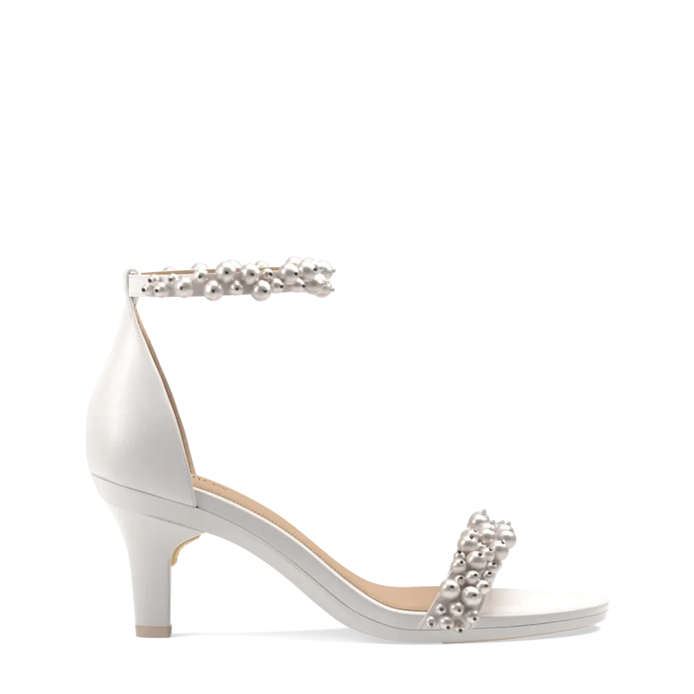 The Pashionista - White Satin Pearl   Stiletto Heel Kit 3 White