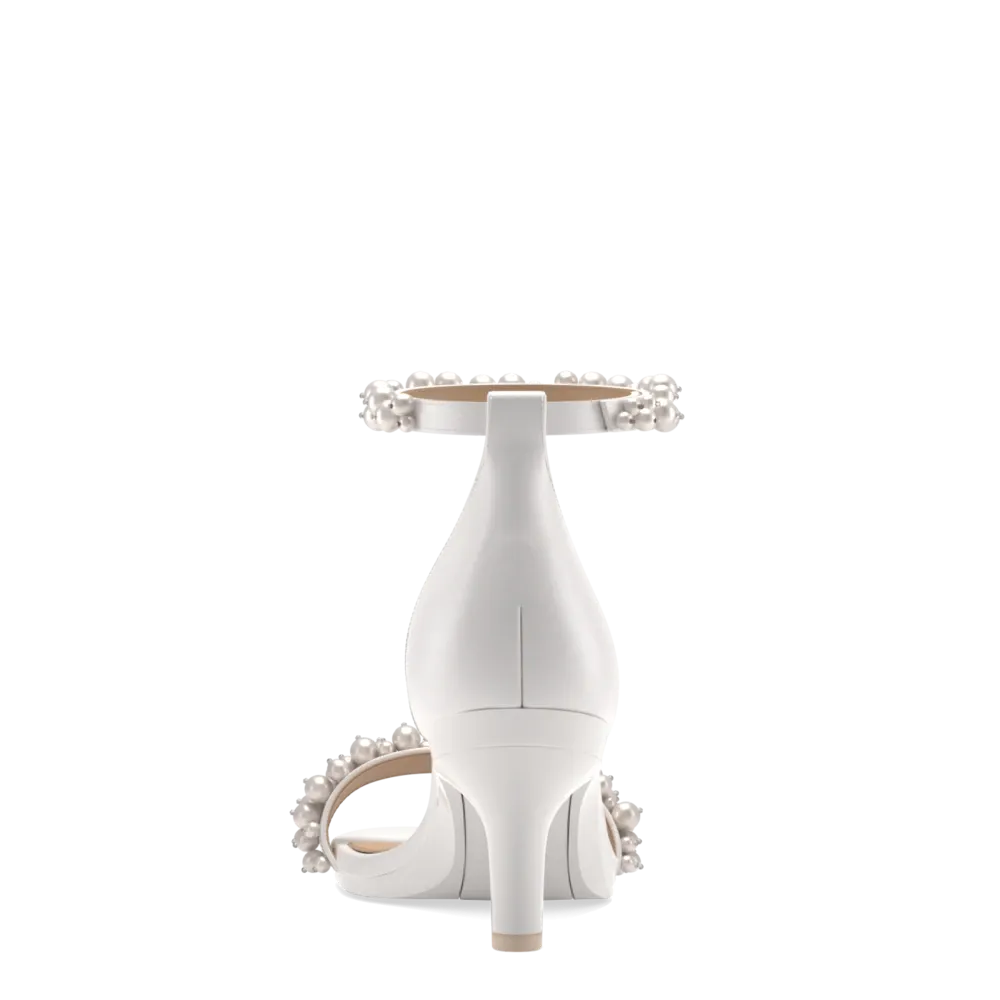The Pashionista - White Satin Pearl   Stiletto Heel Kit 3 White