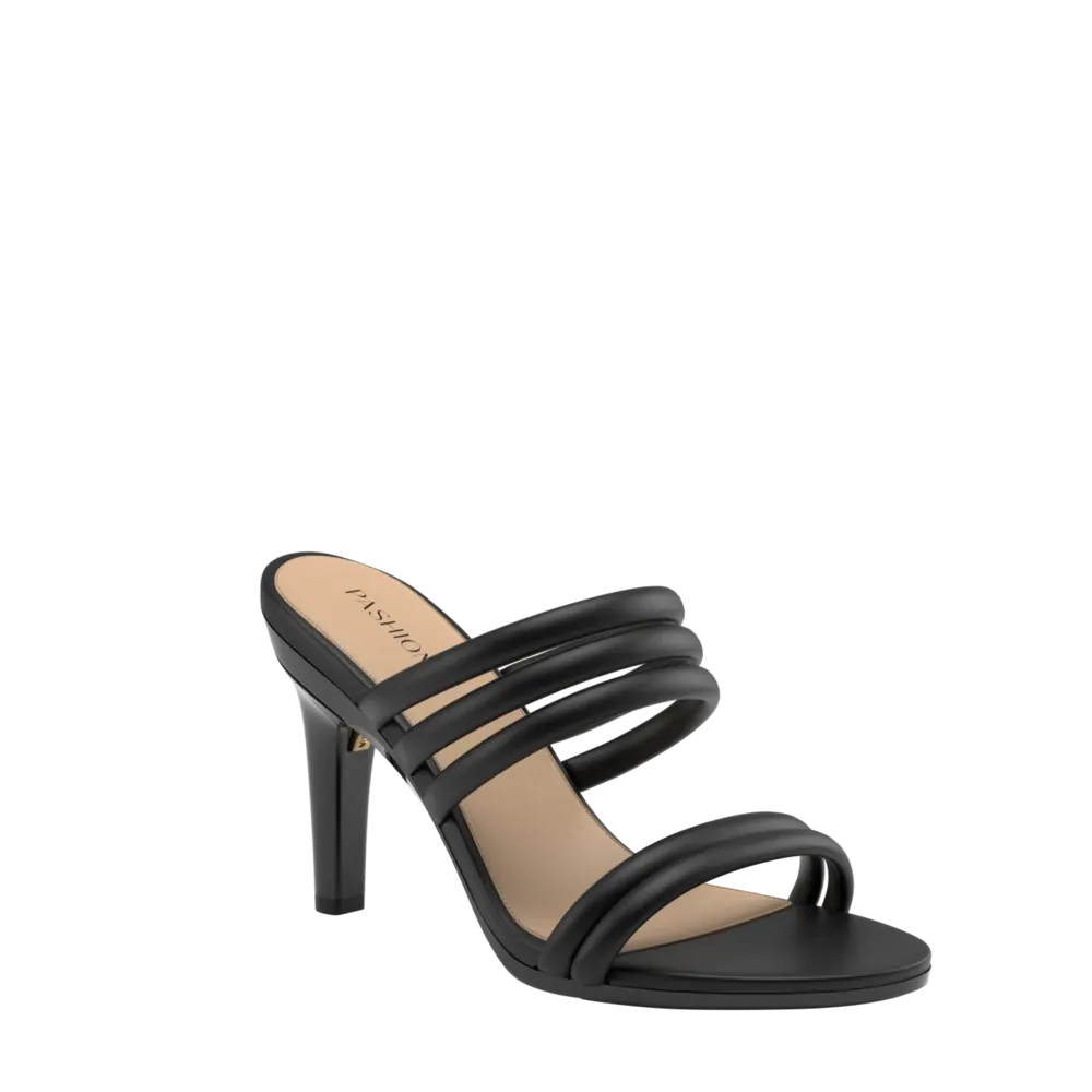 The Slide - Coal Vegan Leather Rope 4 Stiletto - FINAL SALE
