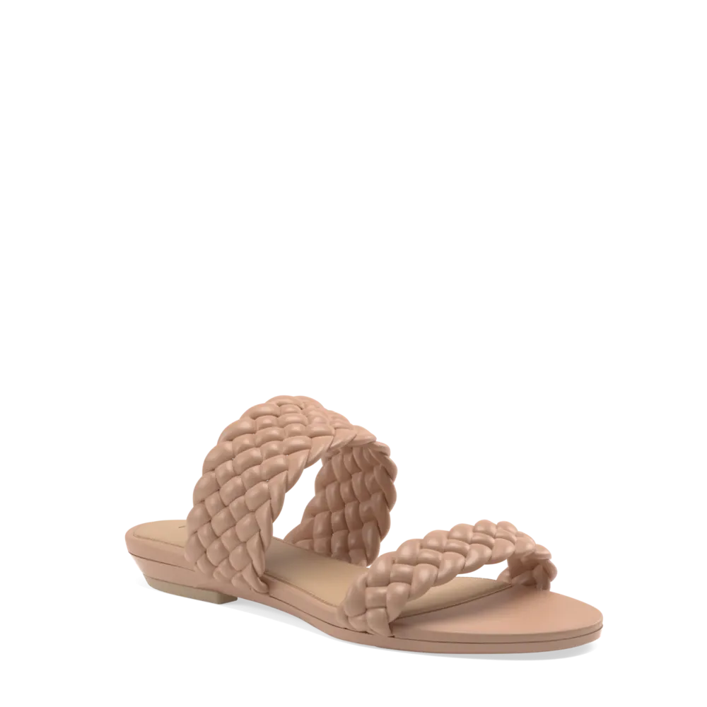 The Slide - Latte Braid   Block Heel Kit 3 Latte - FINAL SALE