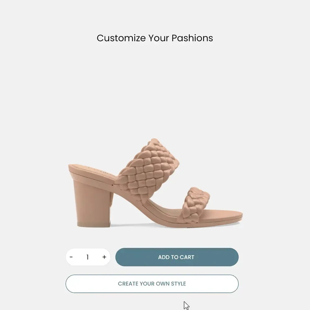 The Slide - Latte Braid   Block Heel Kit 3 Latte - FINAL SALE