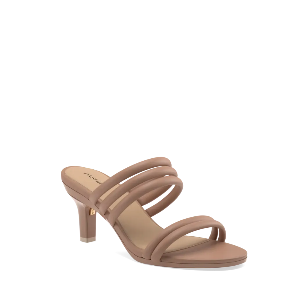 The Slide - Latte Vegan Leather Rope 3 Stiletto