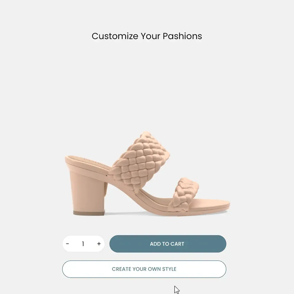 The Slide - Sand Braid   Block Heel Kit 3 Sand - FINAL SALE