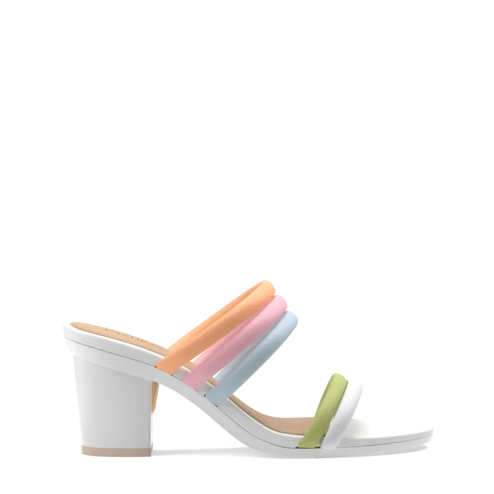 The Slide - White Multi Vegan Leather Rope 3 Block