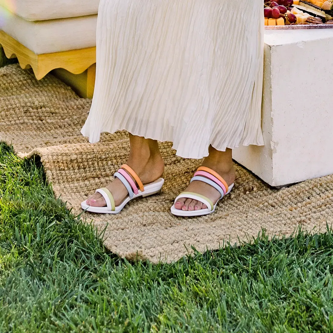 The Slide - White Multi Vegan Leather Rope 3 Block