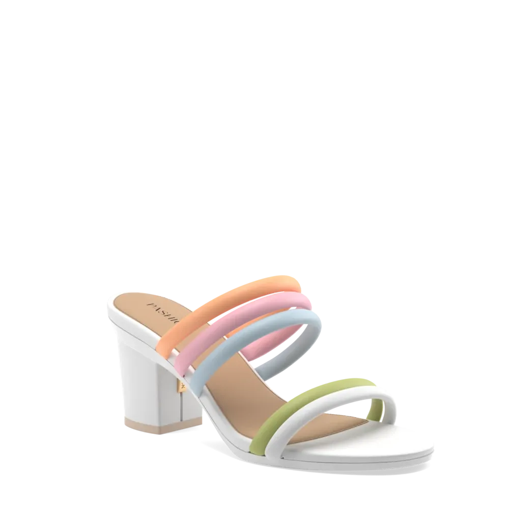 The Slide - White Multi Vegan Leather Rope 3 Block