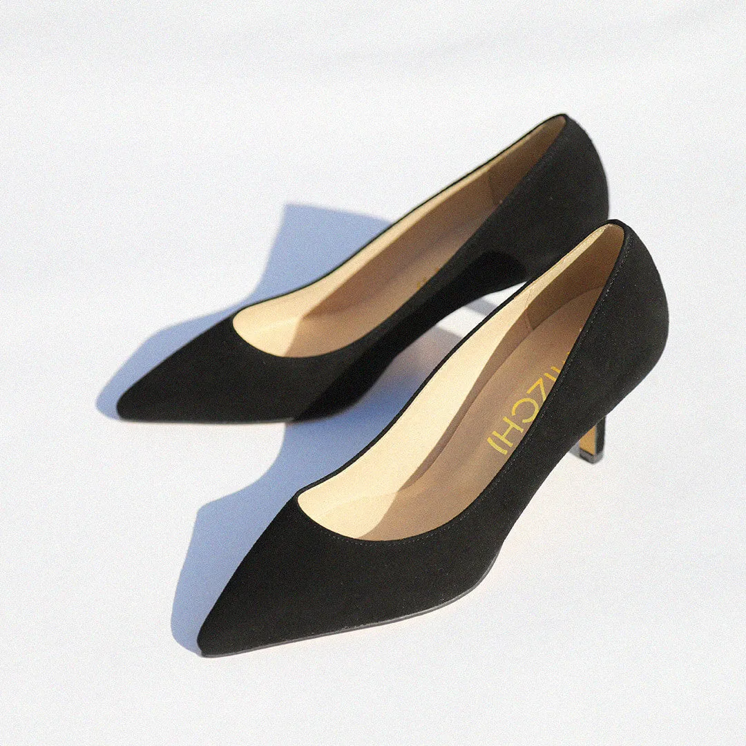 *UK size 2 - ELODIE - beige suede, 6cm heels