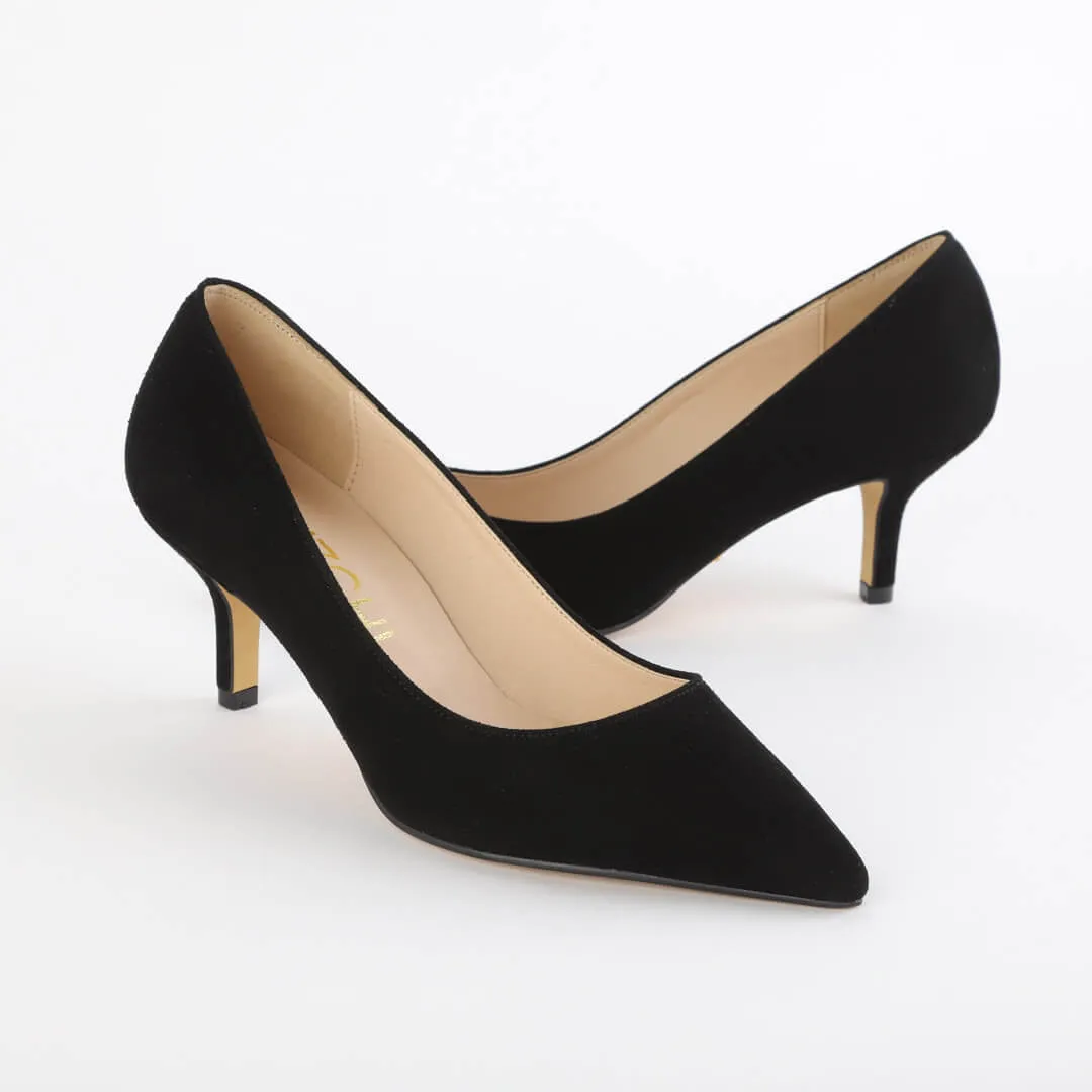 *UK size 2 - ELODIE - beige suede, 6cm heels
