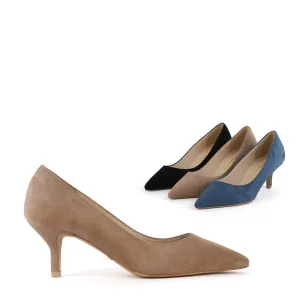 *UK size 2 - ELODIE - beige suede, 6cm heels