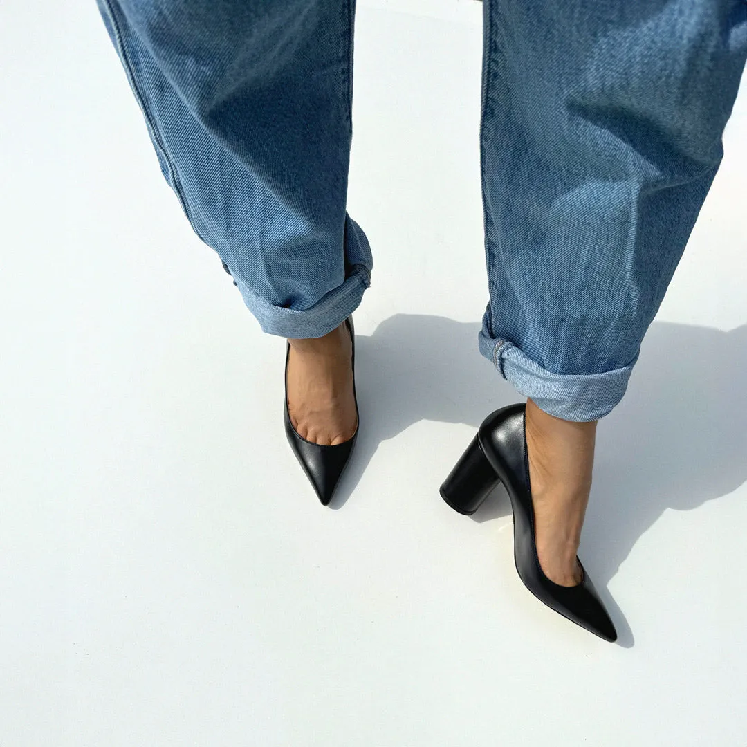 *UK size 2.5 - CHOICE - black, 7cm heels