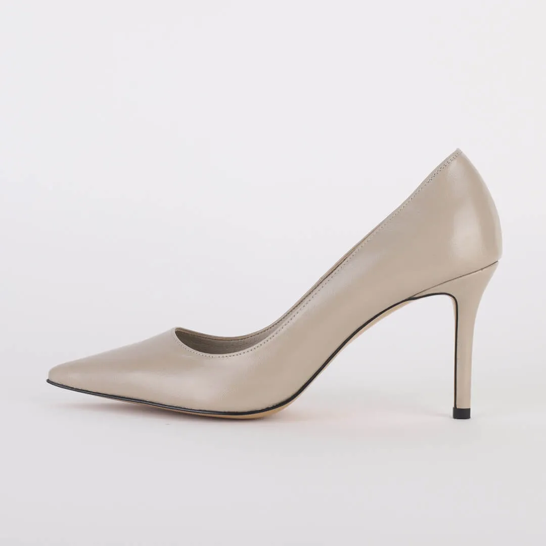 *UK size 2.5 - PETRONIA - beige, 9cm heels