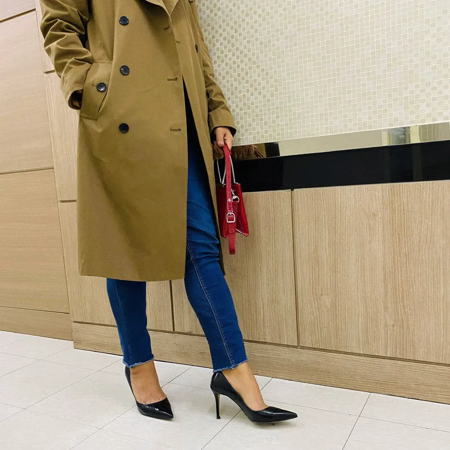 *UK size 2.5 - PETRONIA - beige, 9cm heels
