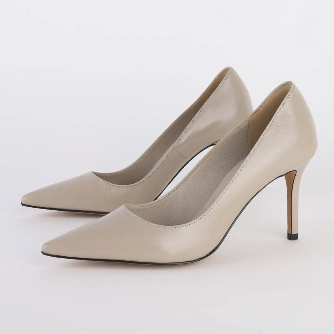 *UK size 2.5 - PETRONIA - beige, 9cm heels