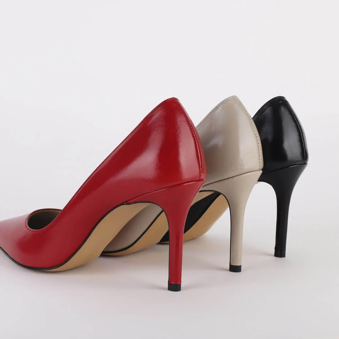 *UK size 2.5 - PETRONIA - beige, 9cm heels
