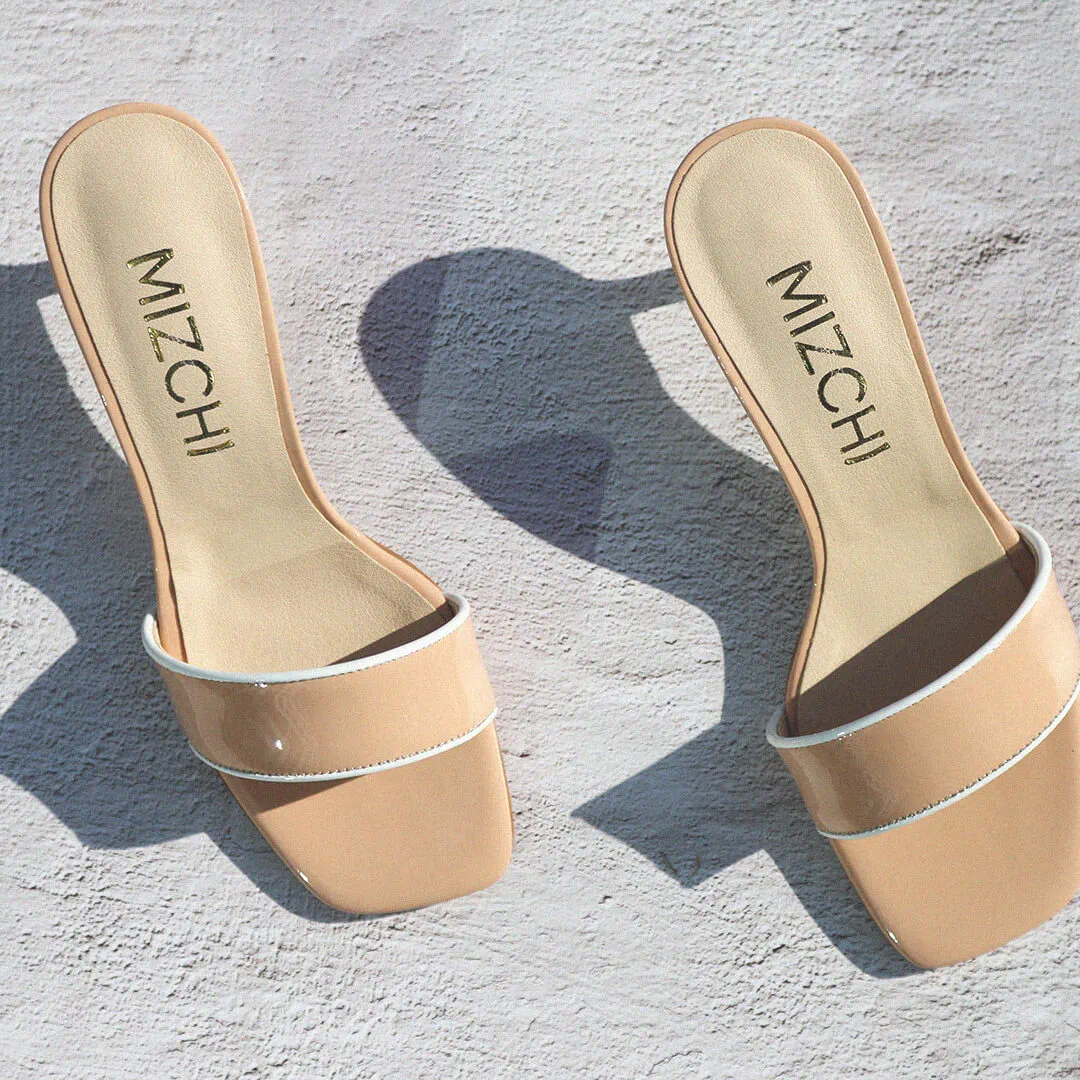 *UK szie 2.5 - LOTTIE -  beige patent, 5cm heels
