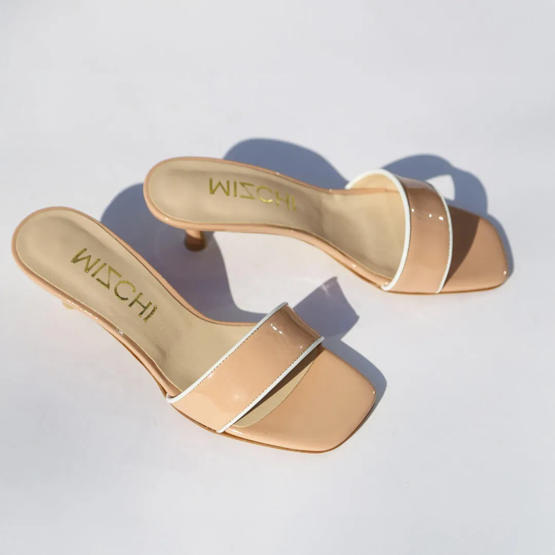 *UK szie 2.5 - LOTTIE -  beige patent, 5cm heels