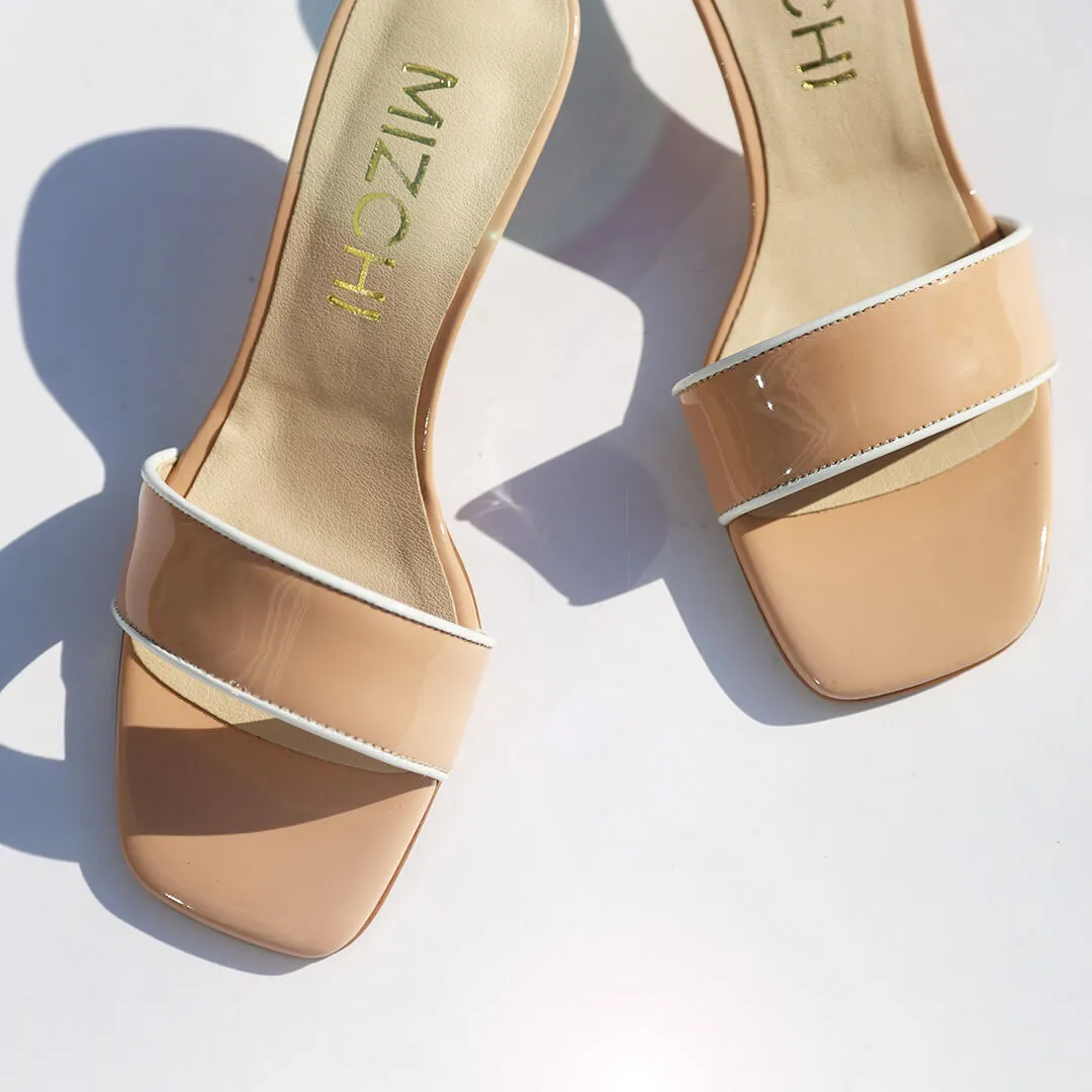 *UK szie 2.5 - LOTTIE -  beige patent, 5cm heels