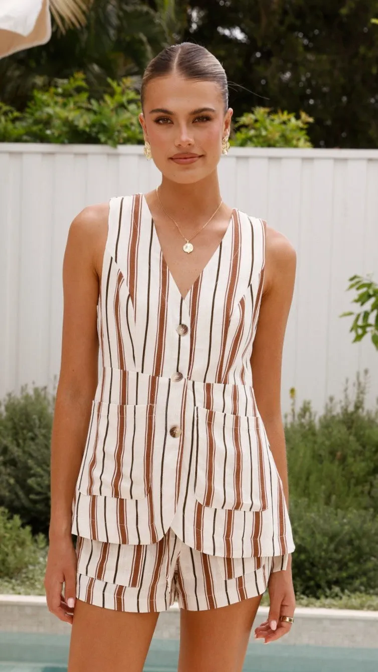 Varius Shorts - Tan Stripe