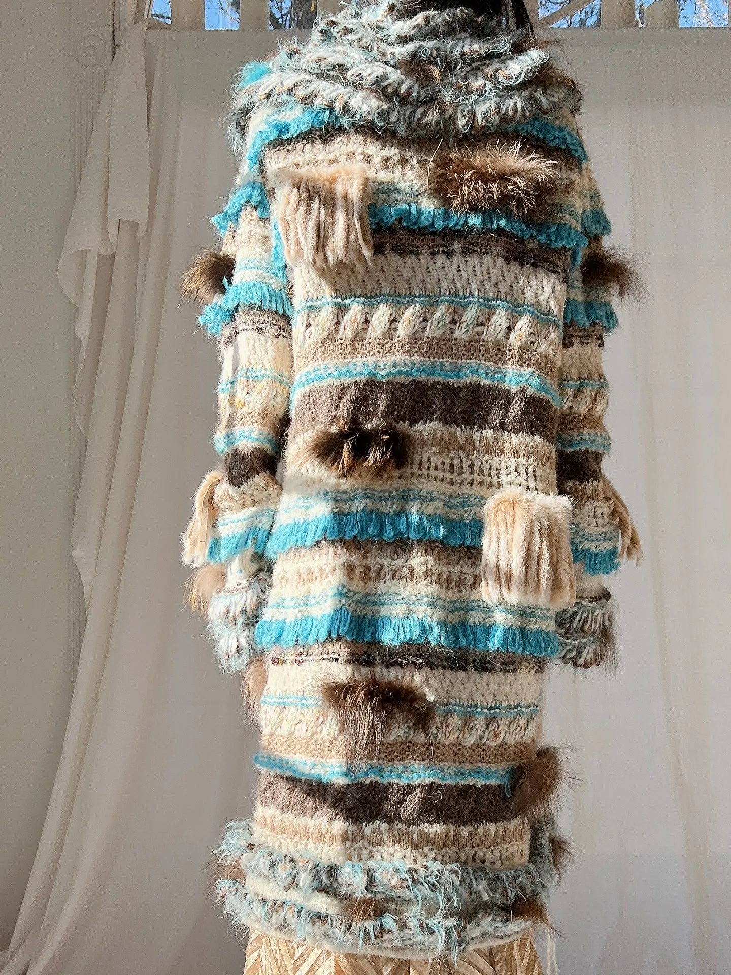 Vintage Italian Mohair and Fur Duster - OSFM