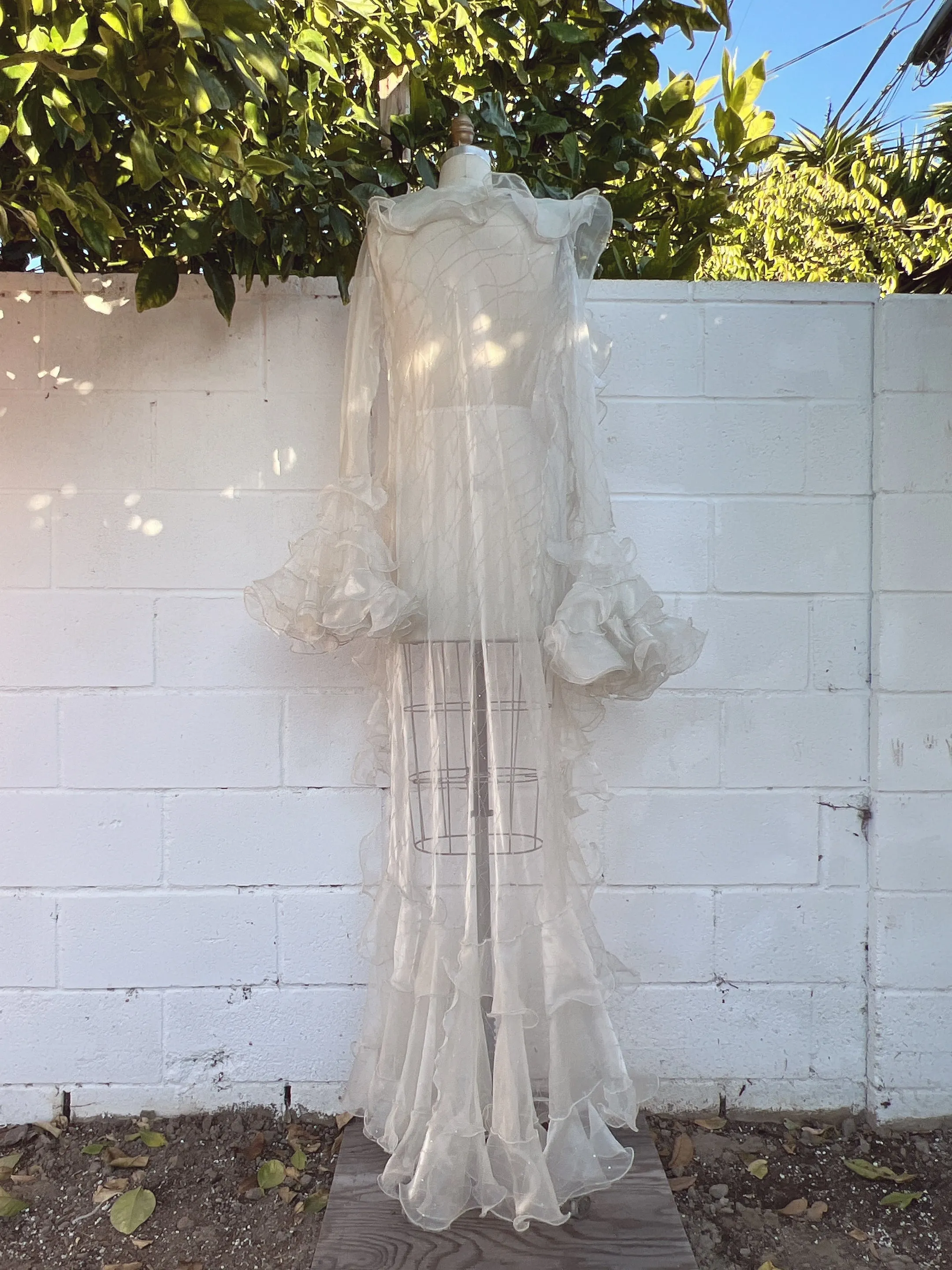 Vintage Ruffle Dressing Gown - OSFM