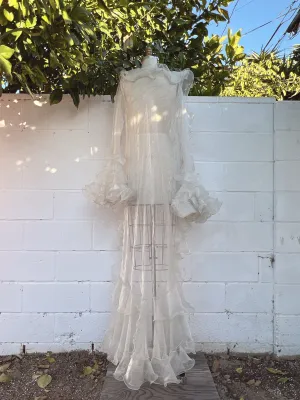 Vintage Ruffle Dressing Gown - OSFM