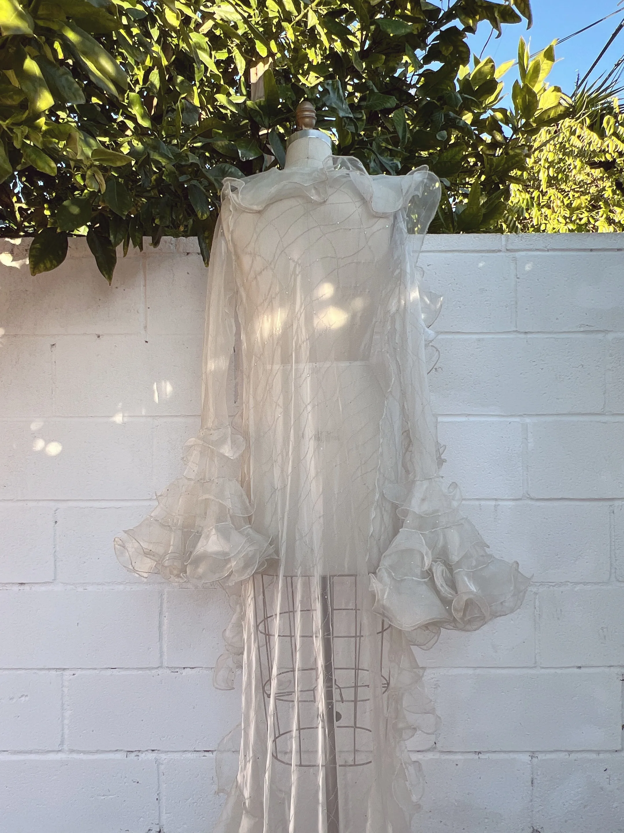 Vintage Ruffle Dressing Gown - OSFM
