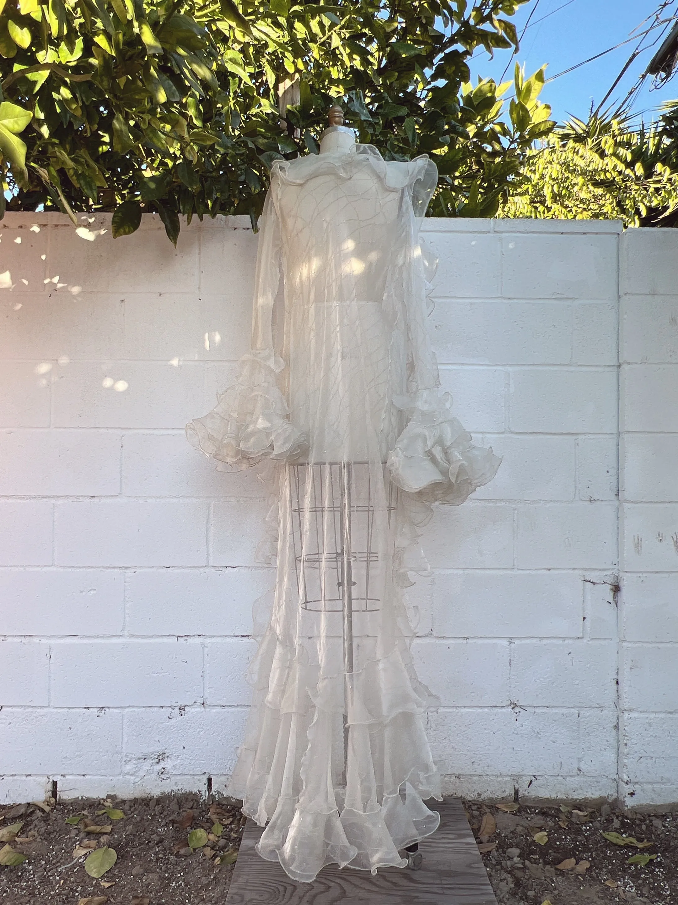 Vintage Ruffle Dressing Gown - OSFM